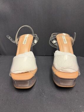 Steve Madden Clear Strap Platform Sandals